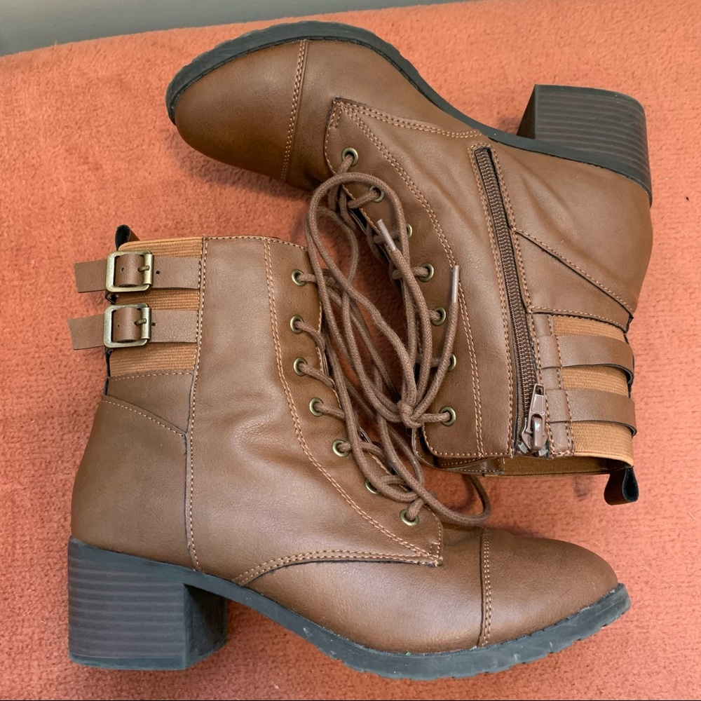 Brash | Brown Riot Combat Boots - Picture 2 of 9